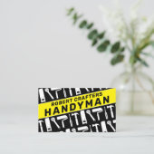 Gereedschapspatroon zwart geel visitekaartje (Staand voorkant)