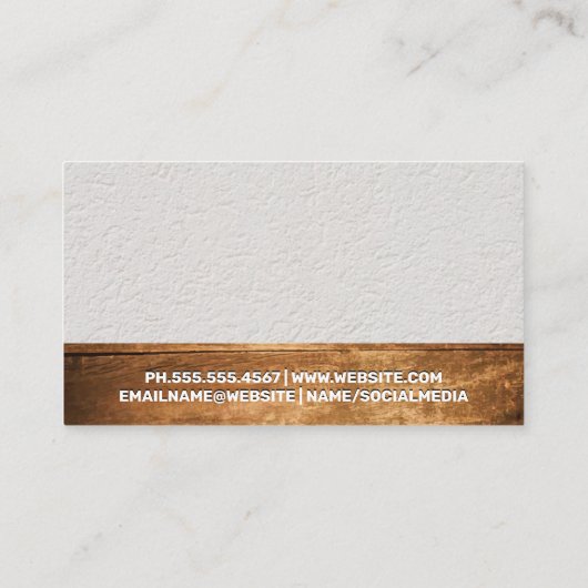Gereedschapsvak | Hout- en wandtextuur Visitekaartje (Achterkant)