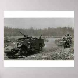 Gereedschapsvoertuig en motorfiets poster