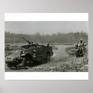 Gereedschapsvoertuig en motorfiets poster