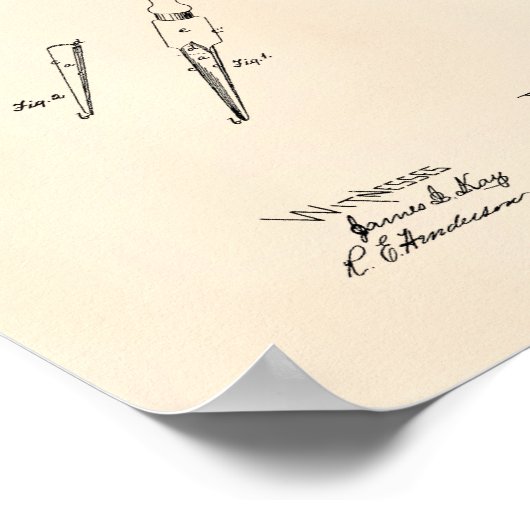 Gereedschapswerkblad 1873 oude kunstpooier poster (Hoek)