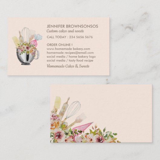 Gereedschapswerktuigen voor bakkerijen visitekaartje (Voorkant / Achterkant)