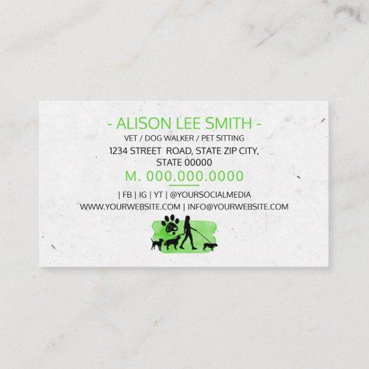 Gerefereerd meisje met een portierwandelaar visitekaartje (Achterkant)