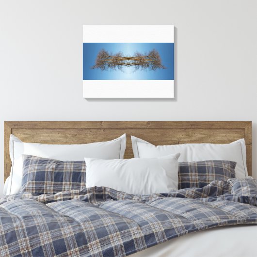 Gereflecteerde bomen canvas afdruk (Insitu (Slaapkamer))