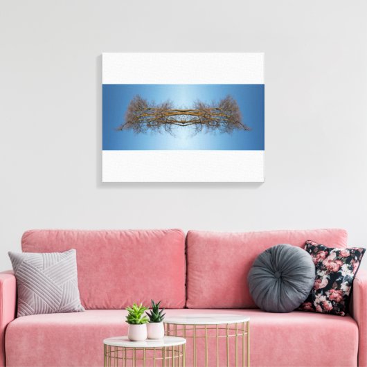 Gereflecteerde bomen canvas afdruk (Insitu (Woonkamer))