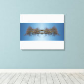 Gereflecteerde bomen canvas afdruk (Insitu (Houten vloer))