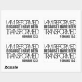 Gereformeerd omdat ik getransformeerd ben rechthoekige sticker (Vel)