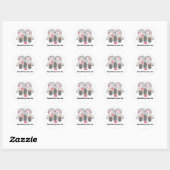 Geregen konijn ronde sticker (Vel)