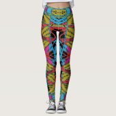 Geregen regenboog leggings (Voorkant)
