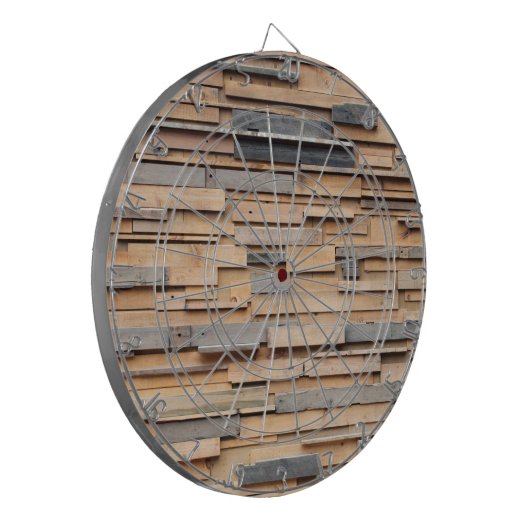 Geregenereerd hout, duurzaam materiaal dartbord (Voorkant Links)