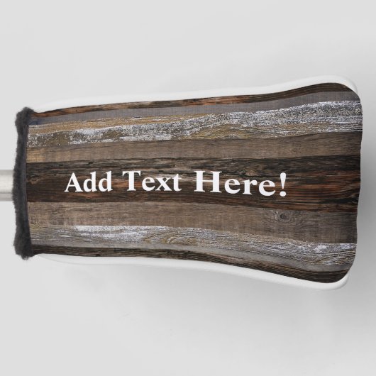 Geregenereerd hout Rustic Barn Board  hout Golfheadcover (Voorkant)