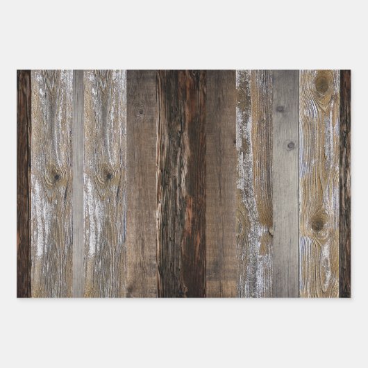Geregenereerd hout Rustic Barn Board hout Inpakpapier Vel (Voorkant)