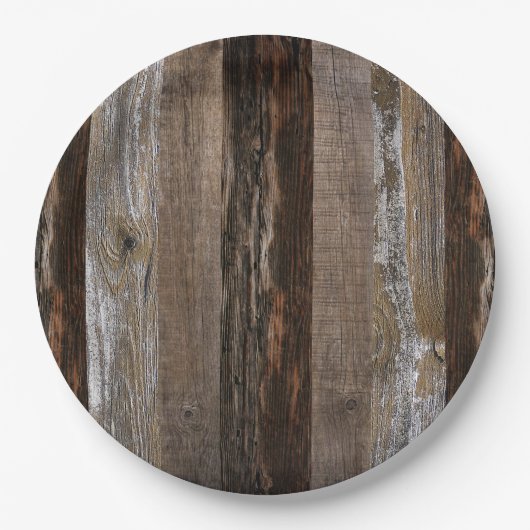Geregenereerd hout Rustic Barn Board  hout Papieren Bordje (Voorkant)