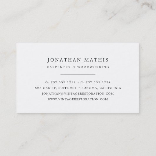  geregenereerd hout visitekaartje (Achterkant)