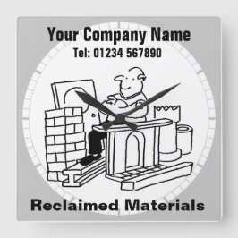 Geregenereerde Materialen Kantoor Vierkante Klok