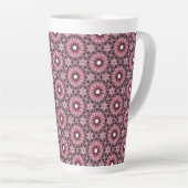 Geregeniseerde Roze Veer Boho  Latte Mok (Rechterhoek)