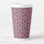 Geregeniseerde Roze Veer Boho  Latte Mok (Voorkant)