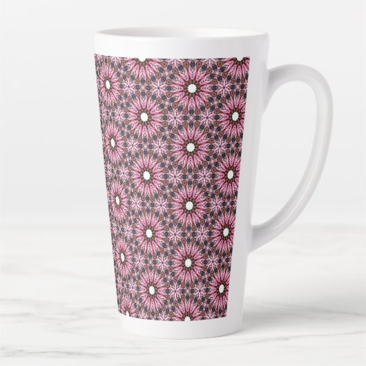 Geregeniseerde Roze Veer Boho  Latte Mok (Rechts)
