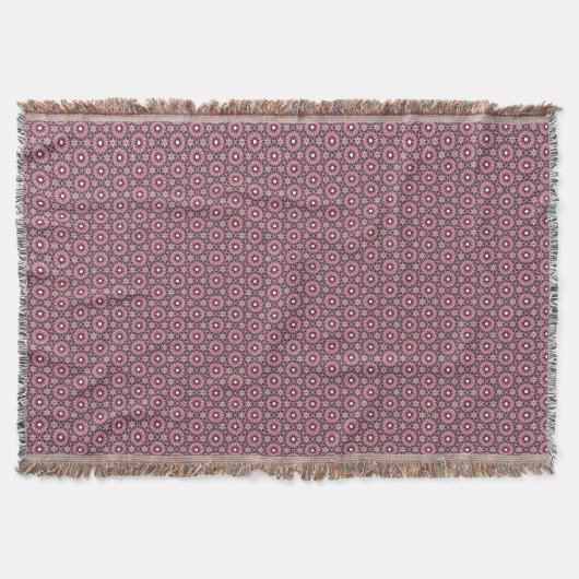 Geregenste Roze Veer Boho Deken (Voorkant)