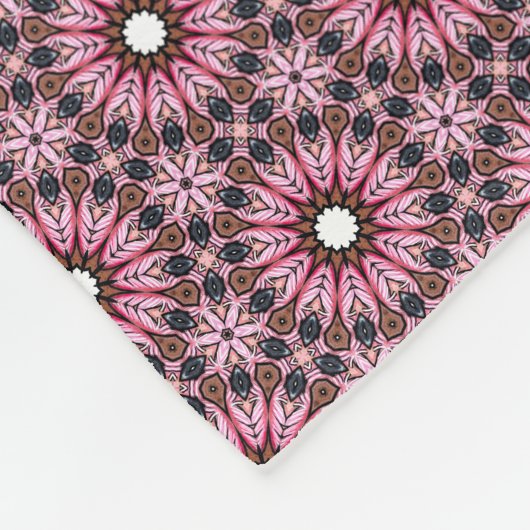 Geregenste Roze Veer Boho  Fleece Deken (Hoek)