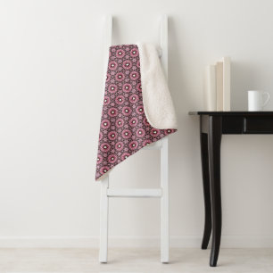 Geregenste Roze Veer Boho  Sherpa Deken