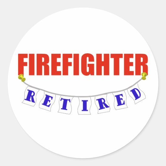GEREGERDE FIREFIGHTER RONDE STICKER (Voorkant)