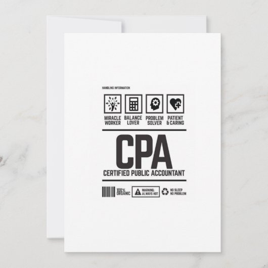 geregistreerd accountant-CPA Kaart (Voorkant)