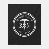 Geregistreerd Afstuderen Nurse RN Caduceus Jaar Fleece Deken (Voorkant)