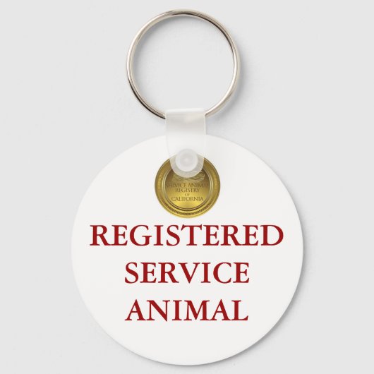 Geregistreerd Label van dienstdieren Sleutelhanger (Voorkant)