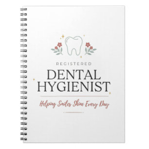 Geregistreerd mondhygiënist bloemtypografie notitieboek