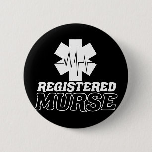 Geregistreerd Murse Funny Murse Male Nurse Man Ronde Button 5,7 Cm