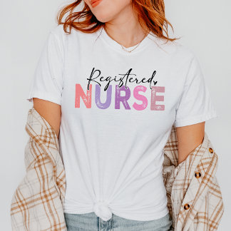 Geregistreerd Nurse Pink Paarse Gift voor een Nurs T-shirt