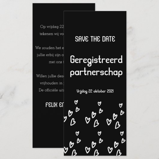 Geregistreerd partnerschap kaart (Voorkant / Achterkant)