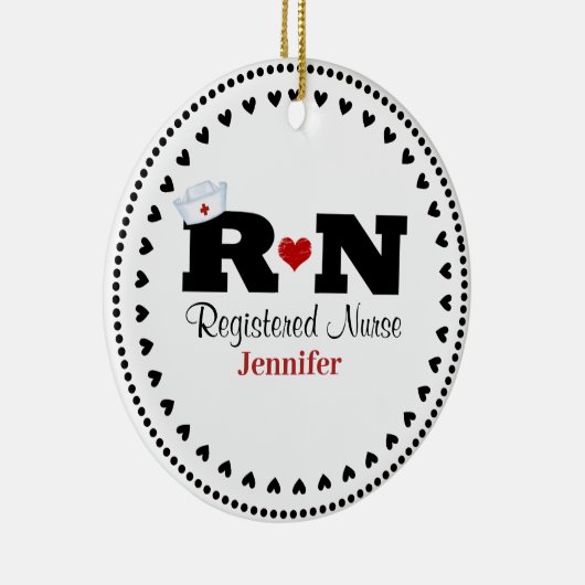 Geregistreerd pet voor verpleegkundigen en verplee keramisch ornament (Rechts)