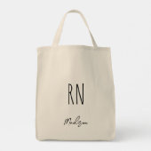 Geregistreerd rammelmonogram voor het zwarte scrip tote bag (Achterkant)