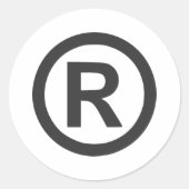 Geregistreerd Ronde Sticker (Voorkant)