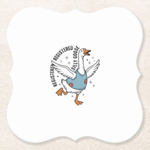 Geregistreerd Silly Goose Vintage Vector T-shirt O Kartonnen Onderzetters