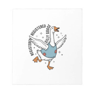 Geregistreerd Silly Goose Vintage Vector T-shirt O Notitieblok