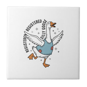 Geregistreerd Silly Goose Vintage Vector T-shirt O Tegeltje