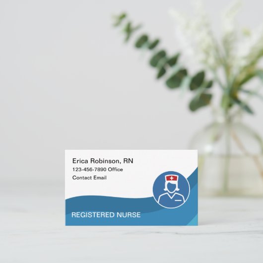 Geregistreerd thema verpleegkunde visitekaartje (Staand voorkant)