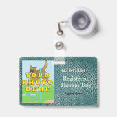 Geregistreerd therapiehond - Donkergroene badge (Voorzijde met uittrekbare clip)