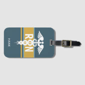 Geregistreerd urse Blue Gold Caduceus, op maat ges Bagagelabel (Voorkant (horizontaal))