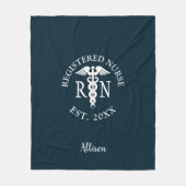 Geregistreerd verpleegkundig Afstuderen Blauwe Gep Fleece Deken (Voorkant)