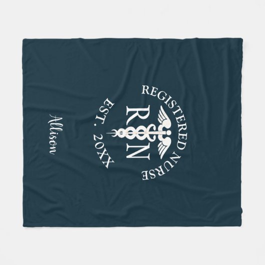 Geregistreerd verpleegkundig Afstuderen Blauwe Gep Fleece Deken (Voorkant (Horizontaal))