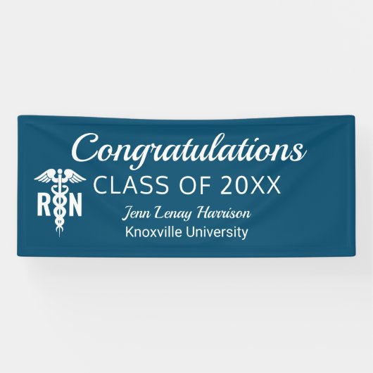 Geregistreerd verpleegkundig Afstuderen Medical Bl Spandoek (Horizontaal)