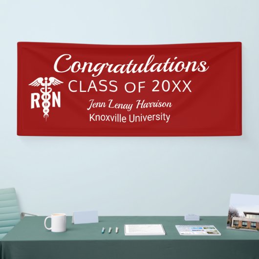 Geregistreerd verpleegkundig Afstuderen Medical Re Spandoek (Beurs)