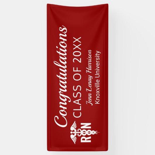 Geregistreerd verpleegkundig Afstuderen Medical Re Spandoek (Verticaal)