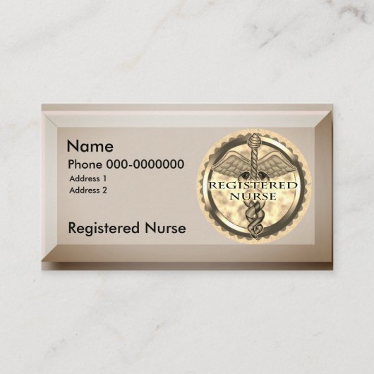 Geregistreerd verpleegkundige aangepaste naam Visi Visitekaartje (Voorkant)
