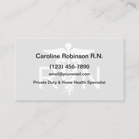 Geregistreerd Verpleegkundige Eenvoudig RN-symbool Visitekaartje (Voorkant)
