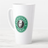 Geregistreerd Verpleegkundige Logo Badge Ontwerp Latte Mok (Linkerhoek)